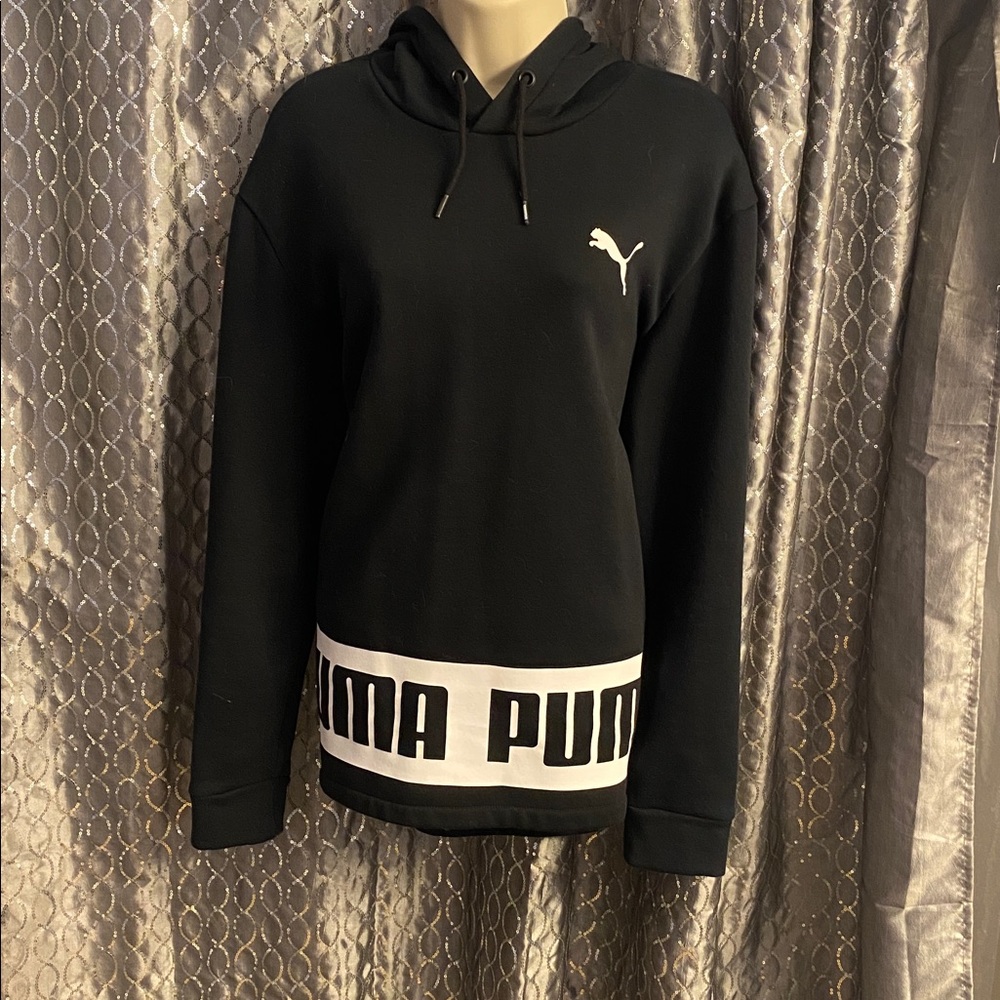 Puma Black and White Logo Hoodie